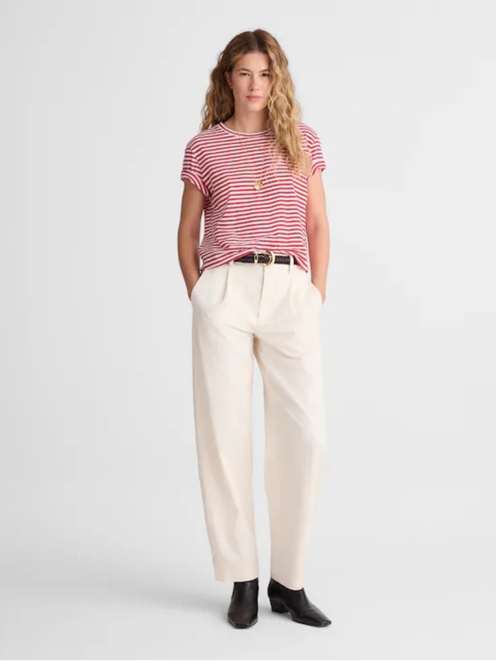 NWT! Madewell - The Barrel-Leg Pant in Drapey Twill - Vintage Ivory - Size 2